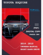 TOYOTA ESQUIRE 2014-2015 OWNERS MANUAL IN ENGLISH